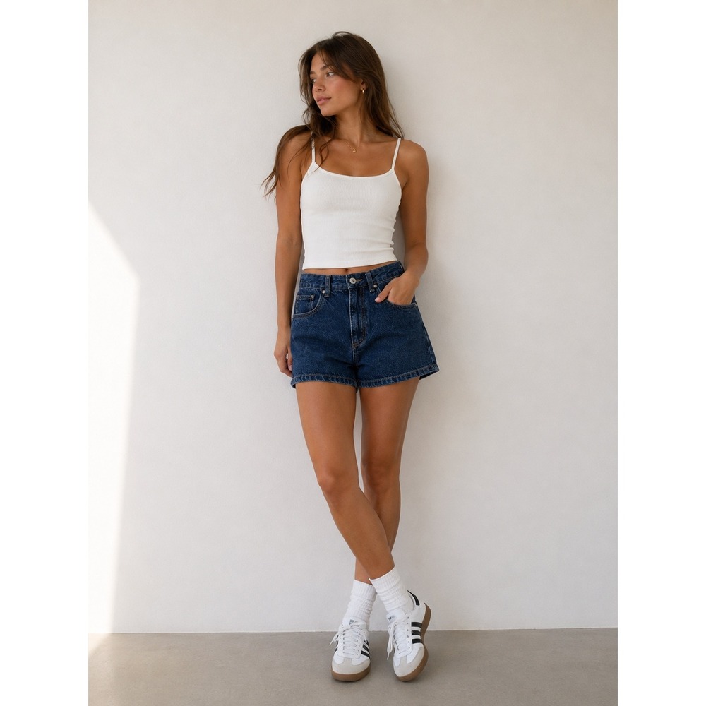 Cotton On Womens Bermuda Shorts Size 2 Medium Denim High Rise Casual Y2K